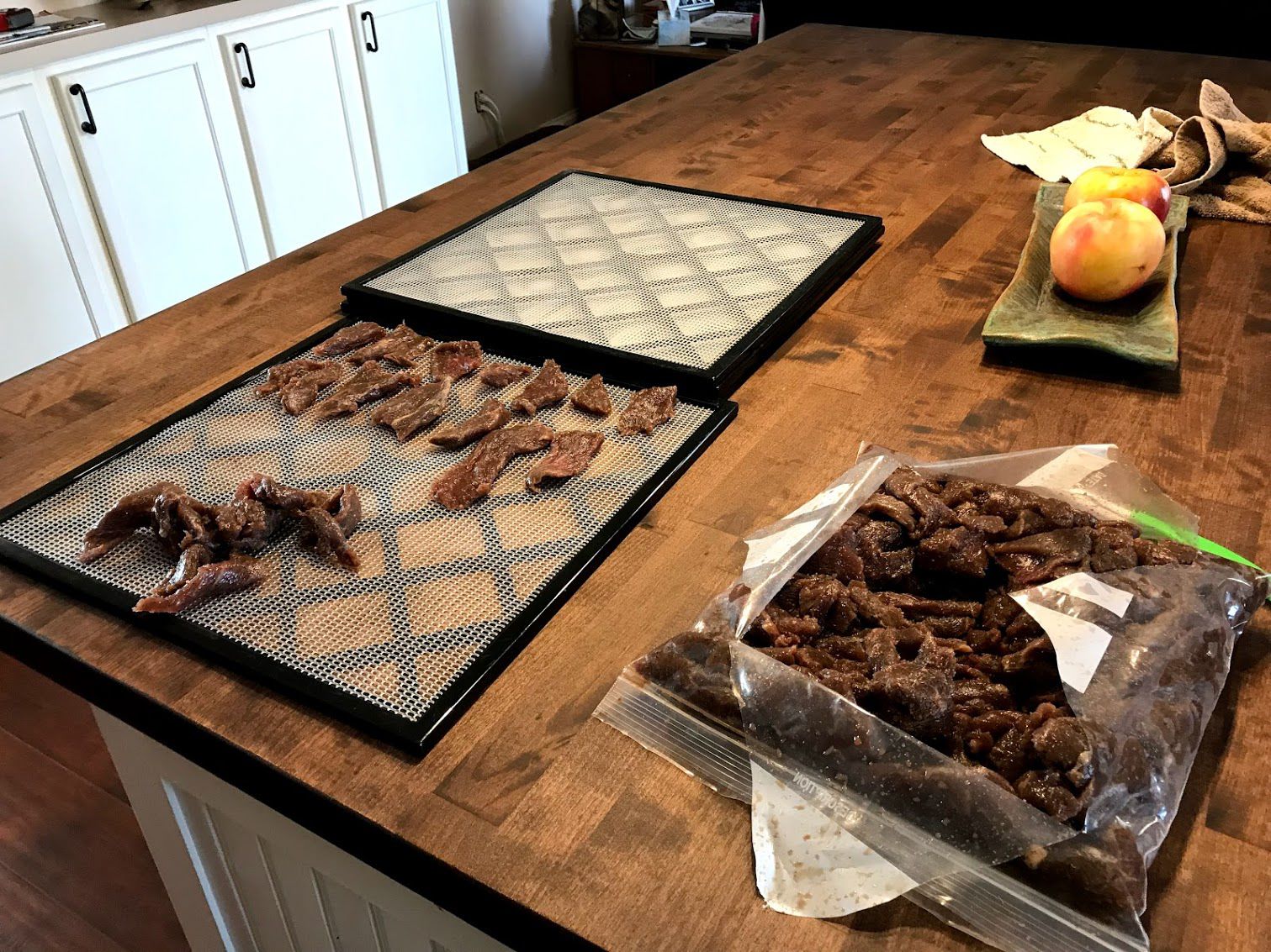 laying out beef slices